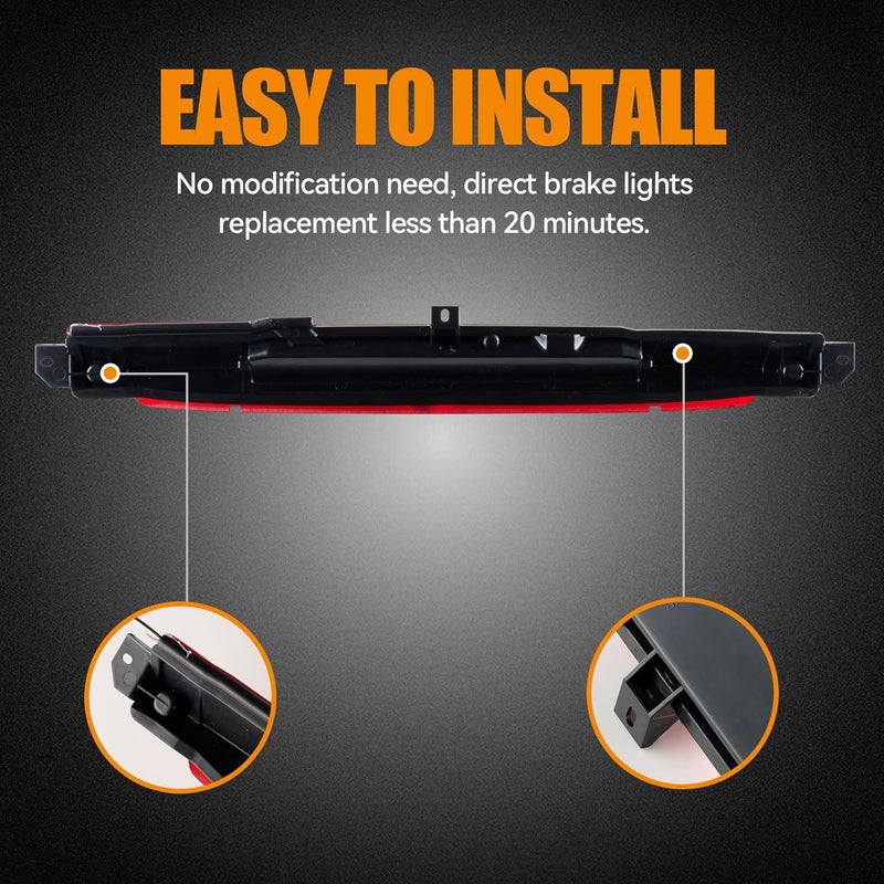 Cxdar Third 3rd Brake Light LED for 2002-2009 Chevy Trailblazer GMC Envoy, High Mount Rear Brake Lights Assembly for 04-07 Buick Rainier, Waterproof Center Cab Lamp Stop Light (RED) - Image 4